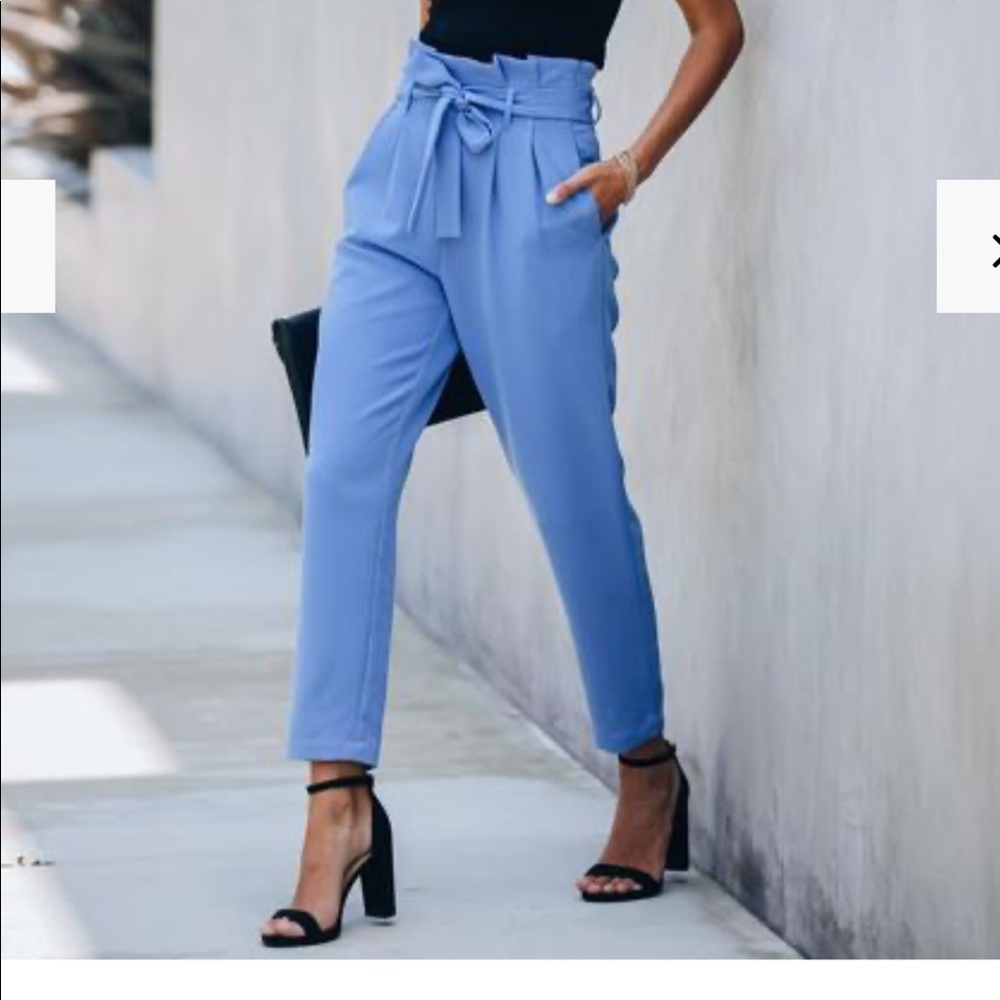 Camel colored Paper bag trousers